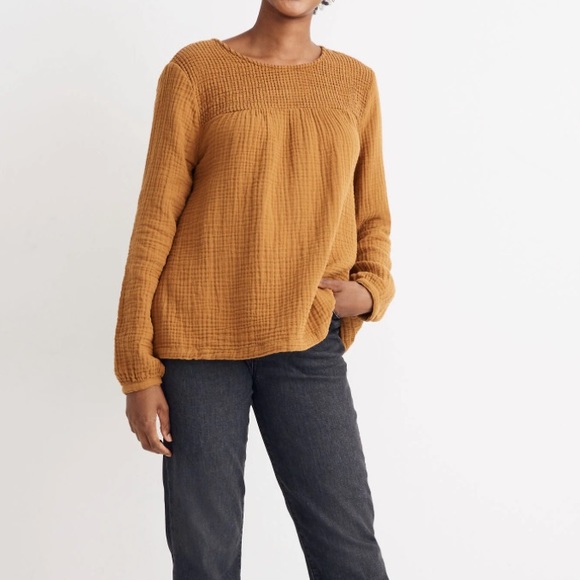 Madewell Smocked Swing Top Size XXS - Picture 2 of 6